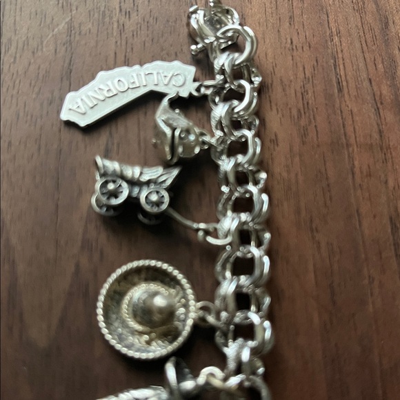 Vintage Sterling Silver 10 Charm Bracelet 1960s Travel, 7.5”, California, - Picture 14 of 15